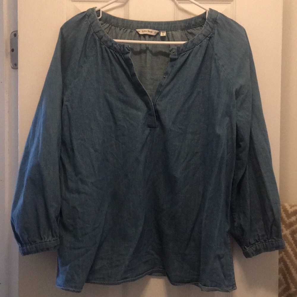 & Other Stories Chambray Peasant Top Sz 10